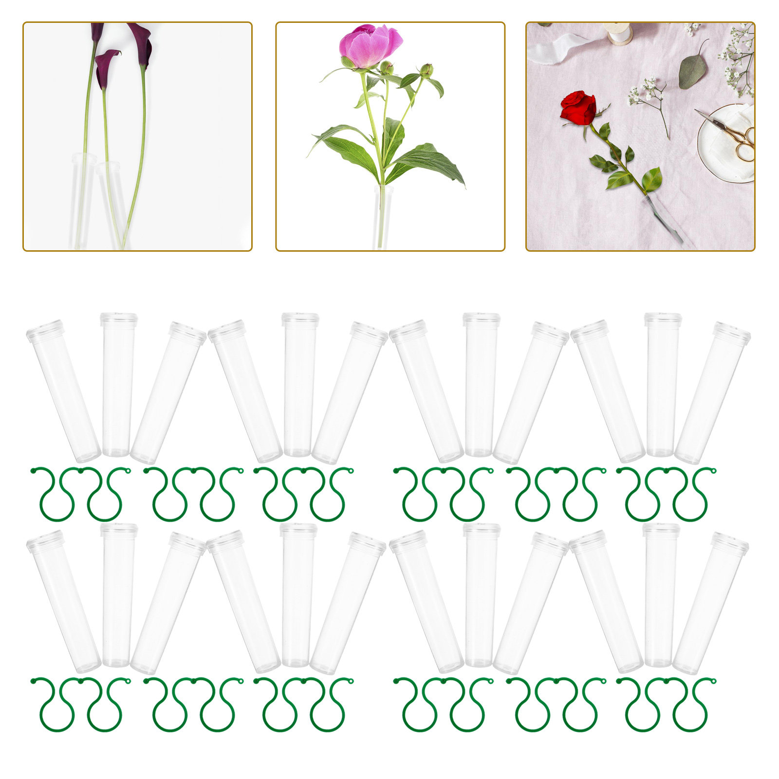 Nutrition & Fitness Coaching Fulham - 1Set Floral Water Tubes Fresh Flower