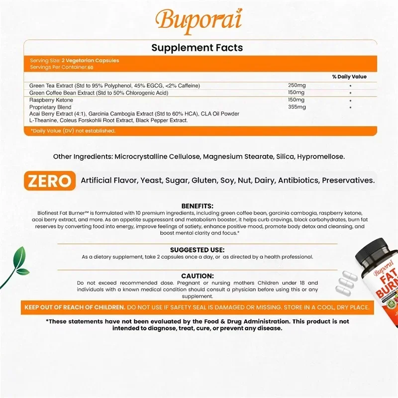 Fat Burner Capsules - Healthy  - Green Tea Extract Fat ulasan dan harga