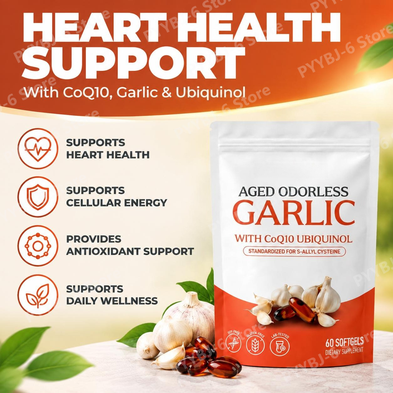 Aged Odorless Garlic Softgels  - Coq10 Ubiquinol Softgel ulasan dan harga