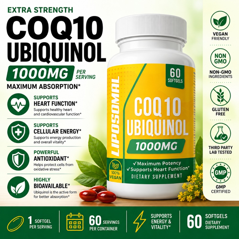 CoQ10 Ubiquinol 1000mg Vegan S - Coq10 Ubiquinol Softgel ulasan dan harga